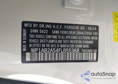 2015 Porsche Macan S z USA, uszkodzony, nr VIN WP1AB2A54FLB55368